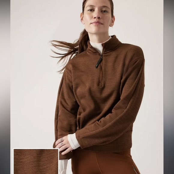 Mahogany Athleta Half-Zip Sweatshirt - Picture 3 of 3
